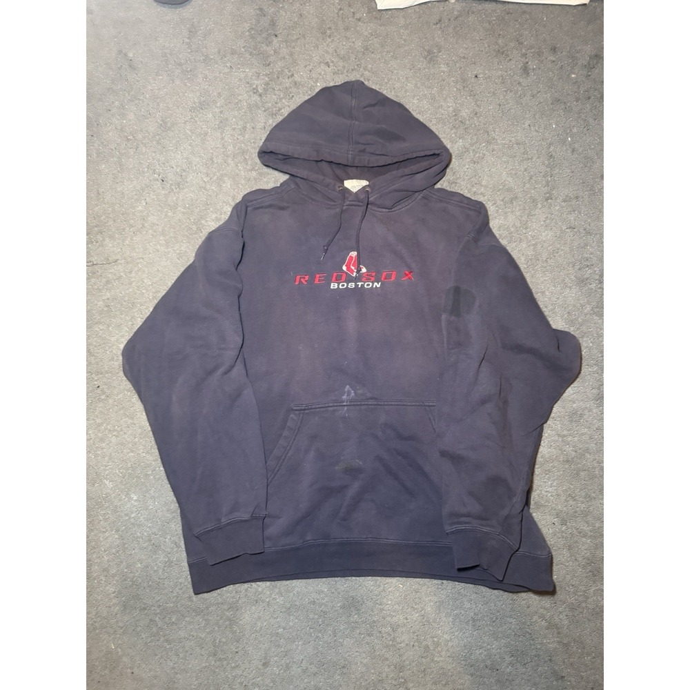 Vintage Boston‎ Red Sox Hoodie Lee Sport Navy MLB Spell Out Sweatshirt L